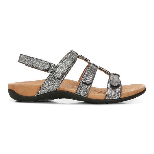 Amber Adjustable Sandal - Black Metallic