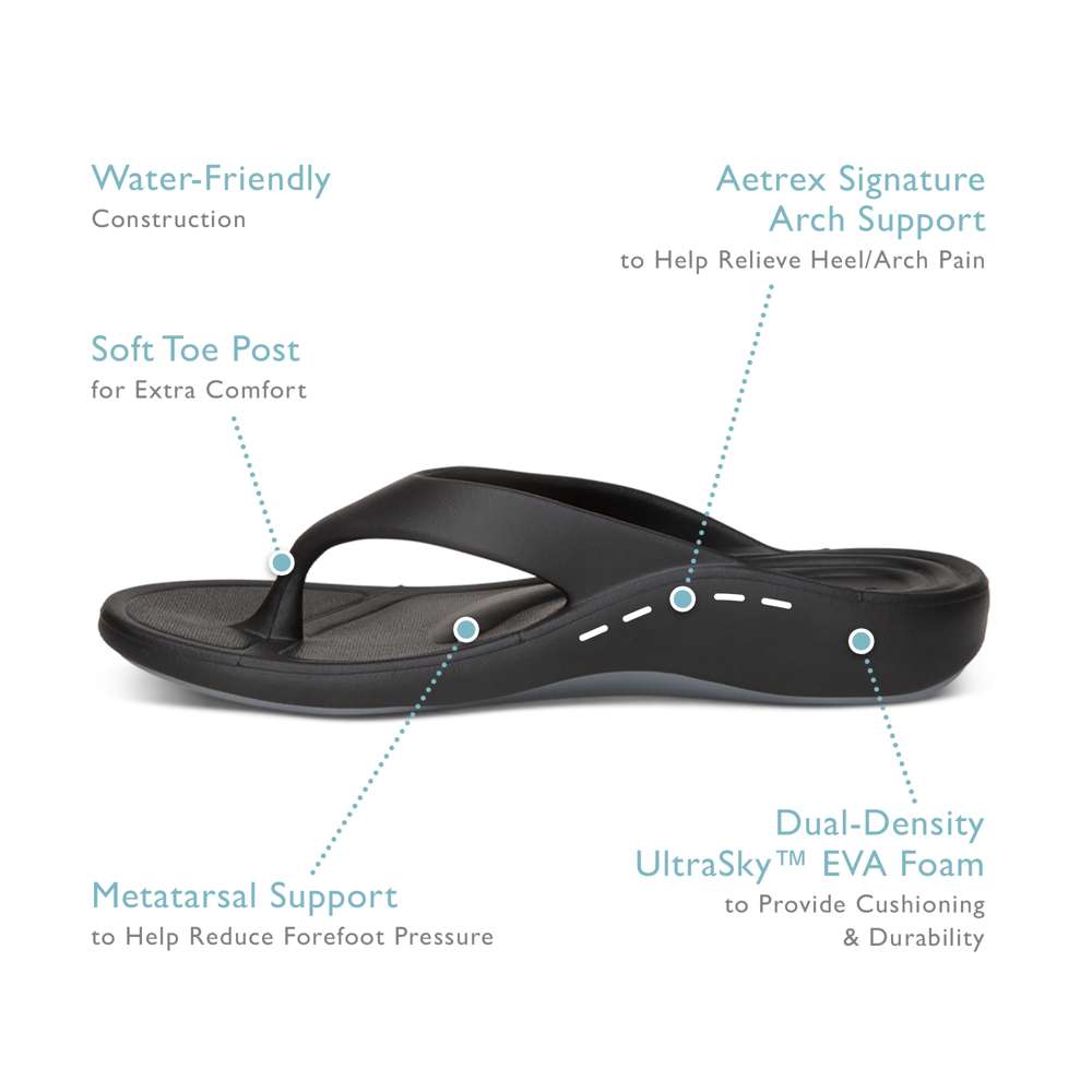 Maui Women's Toe Post Sandal - Black