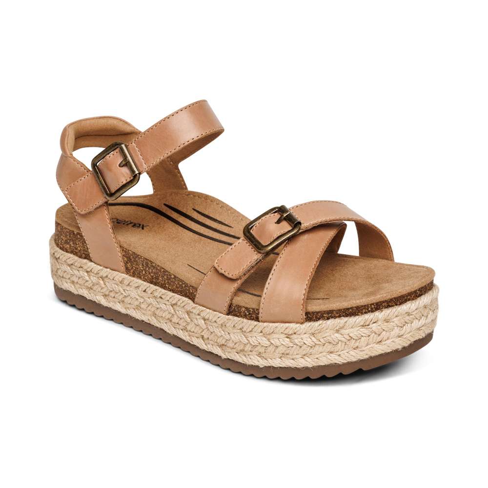 Paula Platform Sandal - Camel