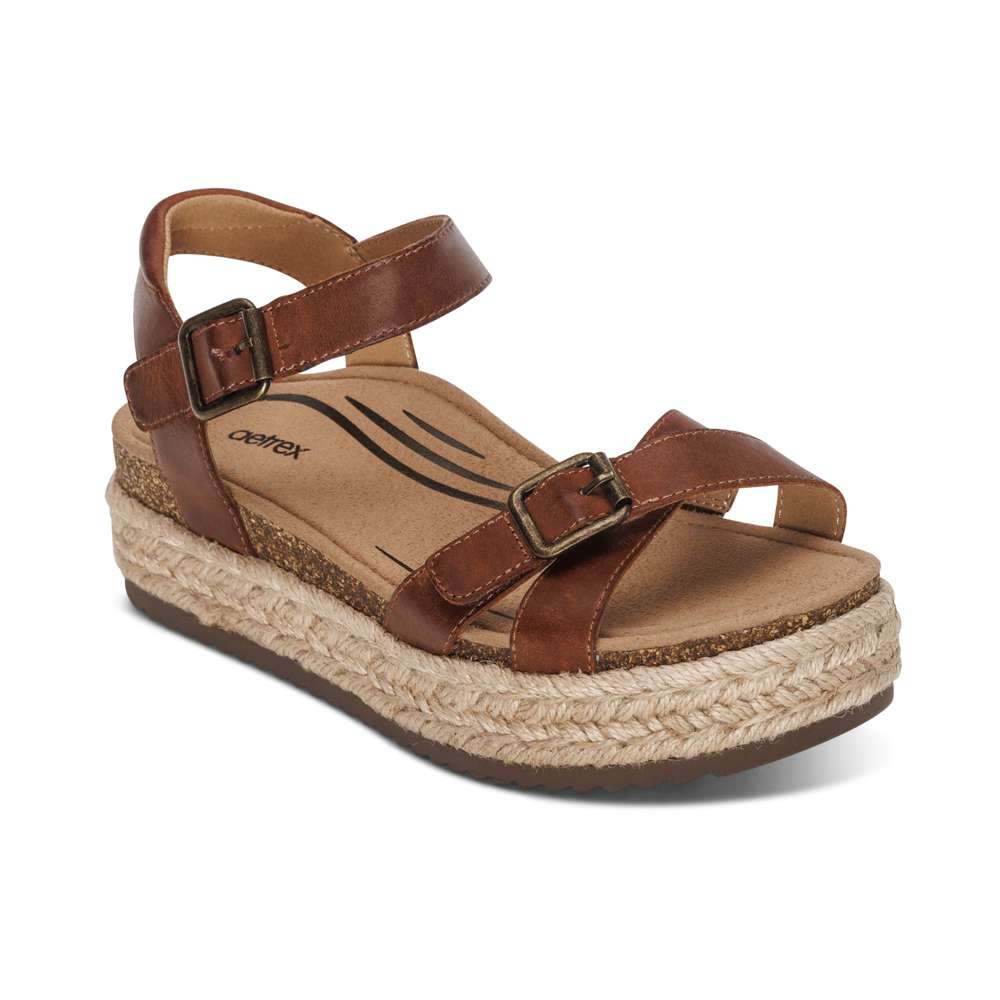 Paula Platform Sandal - Walnut