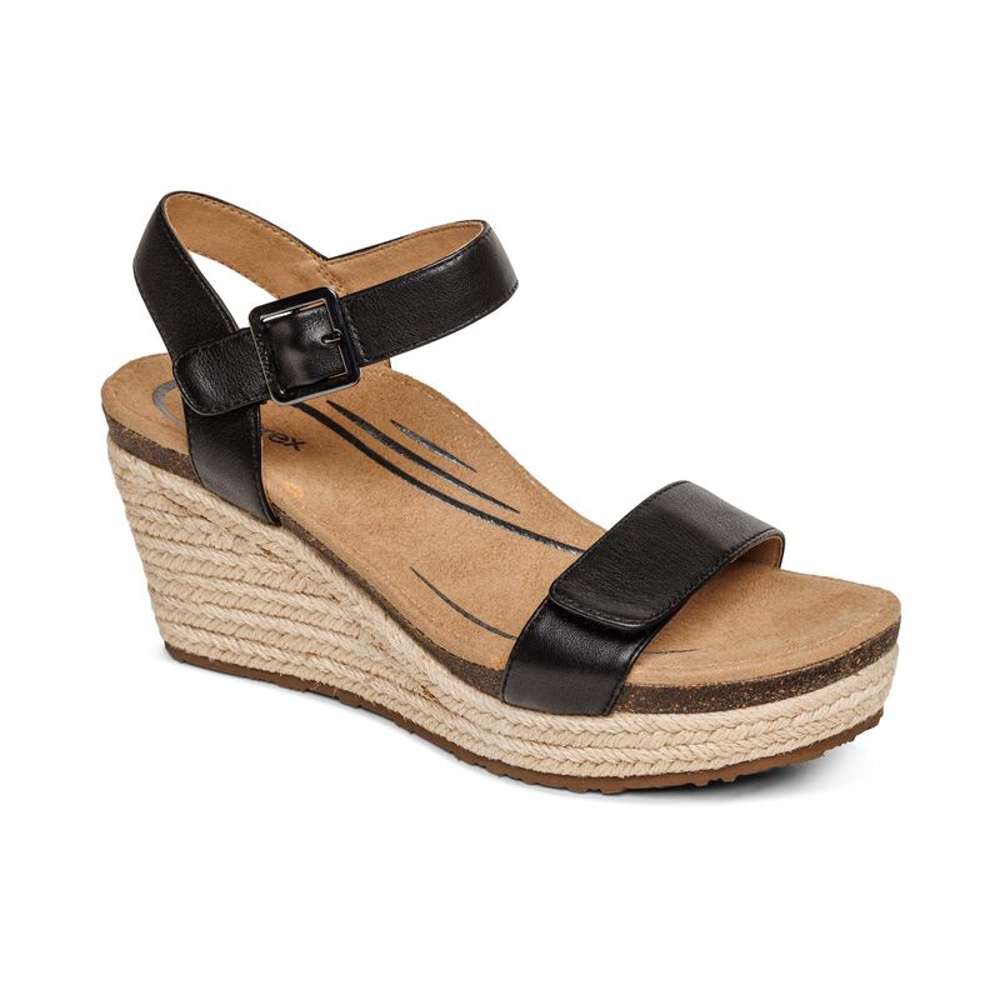 Sydney Espadrille Wedge - Black