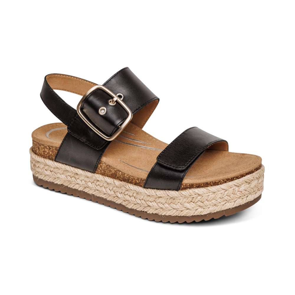 Vania Arch Support Platform Sandal - Black