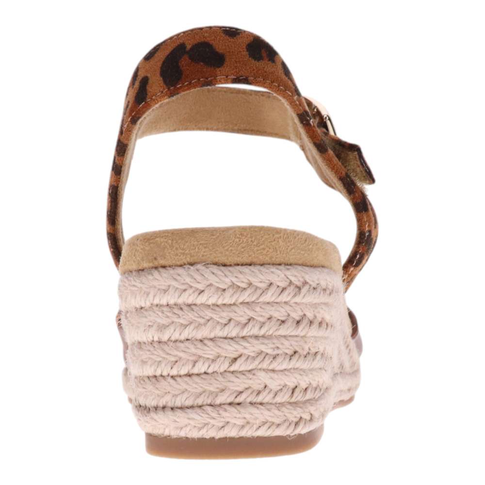 Mona Wedge - Dark Tan/Leopard