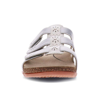 Andrea Slide Sandal - White Metallic