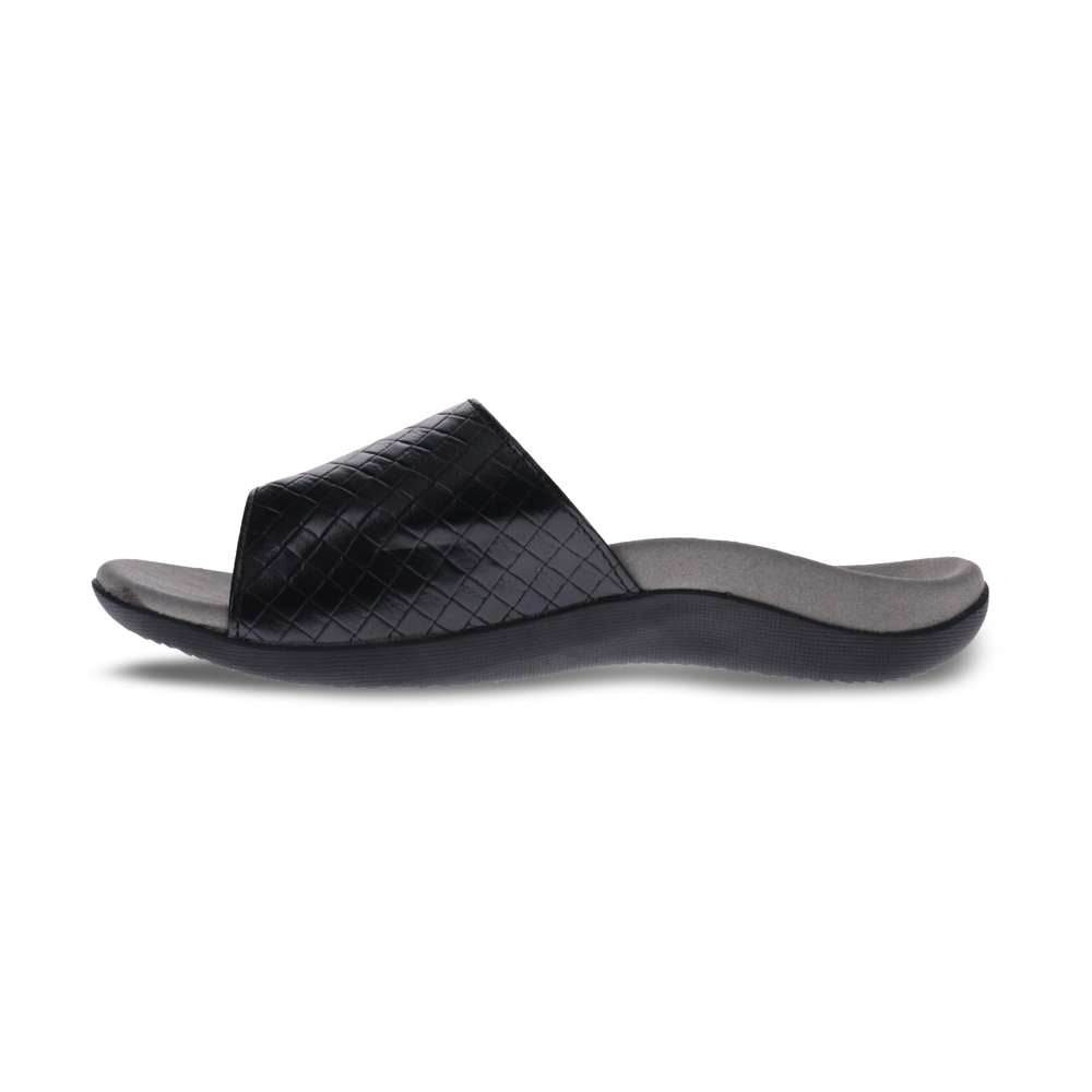 Samos Weave Slide Sandal - Black