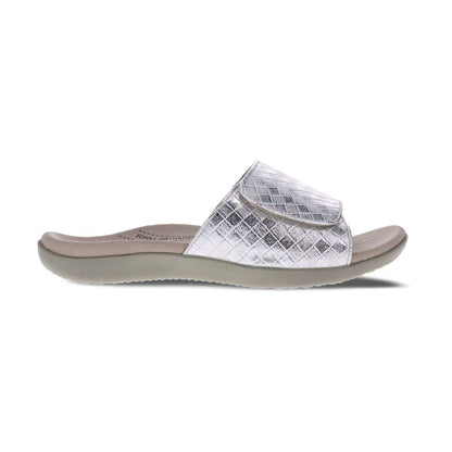 Samos Weave Slide Sandal - White/Silver
