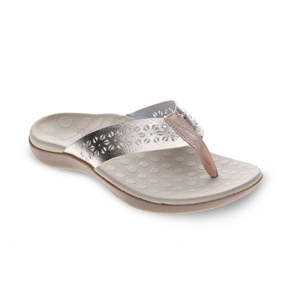 Spangle Toe Post Sandal - Soft Gold