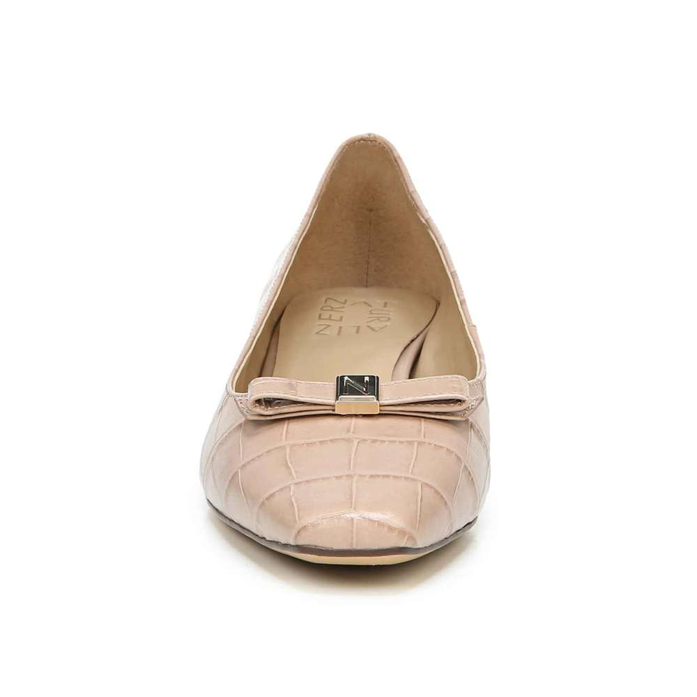 Flavia Block Heel - Barely Nude Croc