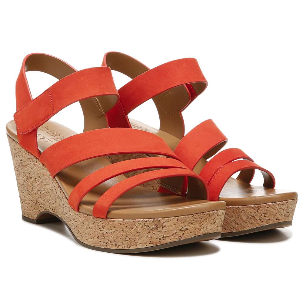 Cynthia Wedge Sandal - Melon Sorbet
