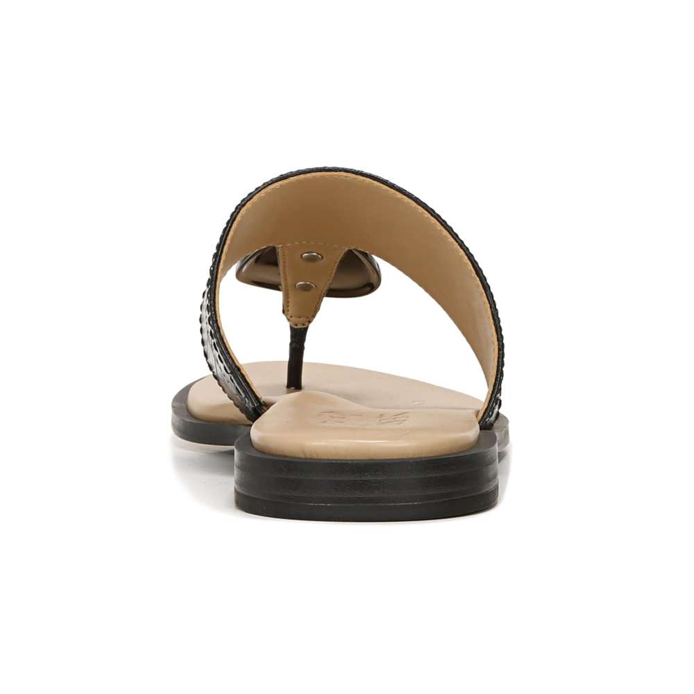 Frankie Toe Post Sandal - Black Croc