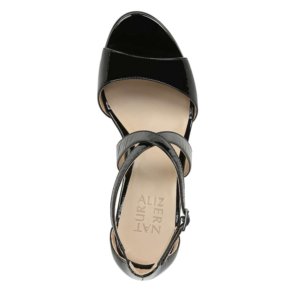 Kyra Heeled Sandal - Black Patent