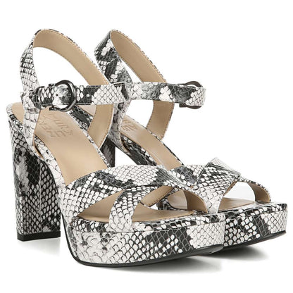 Mia Heeled Sandal - Black/White