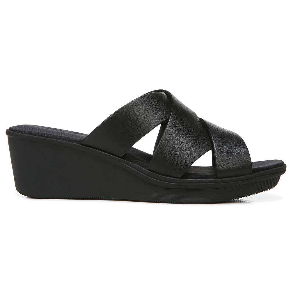 Rowena Wedge Sandal - Black