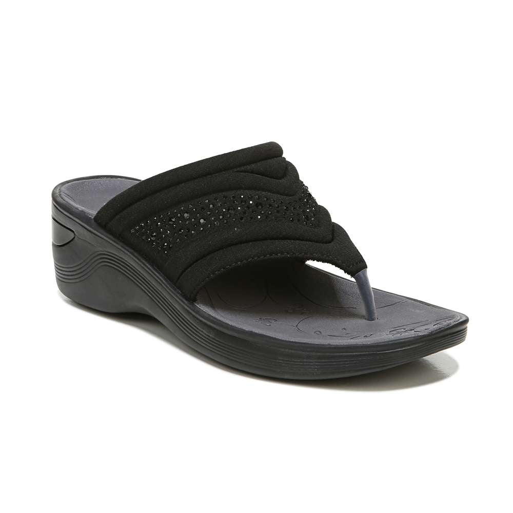 Dazzle Me Wedge Sandal - Black