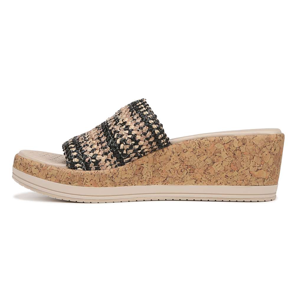 Runaway Slide Wedge Sandal - Black Multi