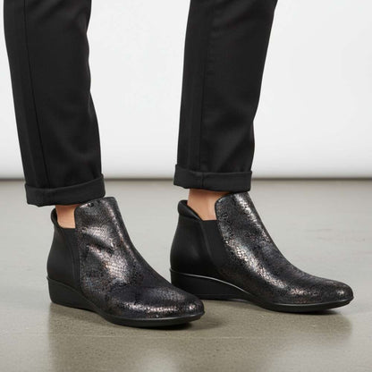 Damascus Boot - Black Metallic Python/Onyx