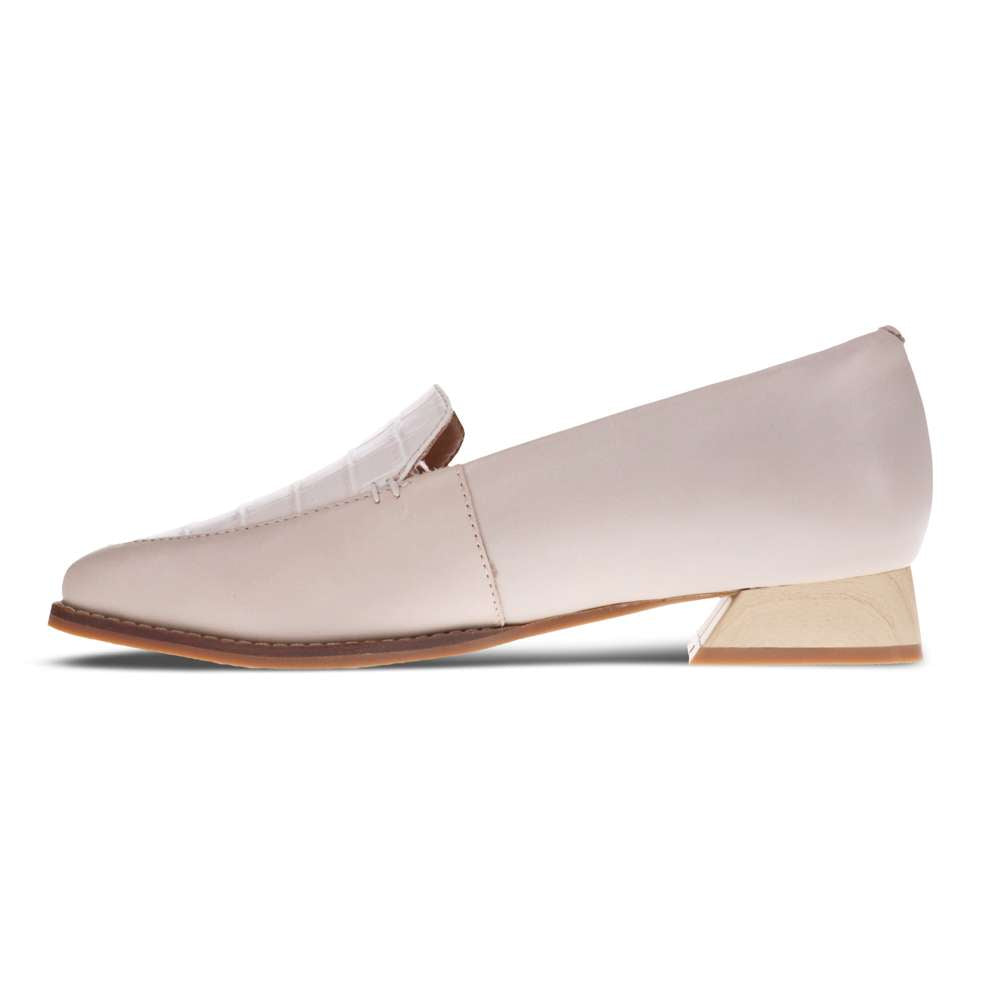Fran Loafer - Light Grey/Winter White Croc
