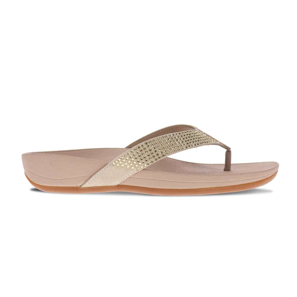 Allora Toe Post Sandal - Champagne Rhinestone