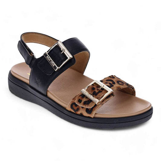 Bettina Sandal - Black Leopard