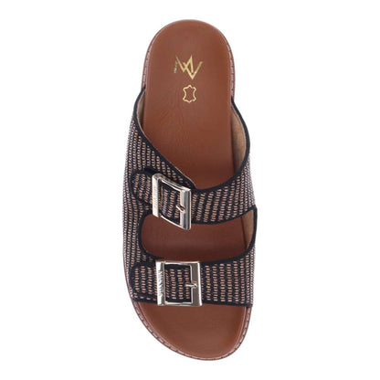 Daisy Slide - Black Raffia