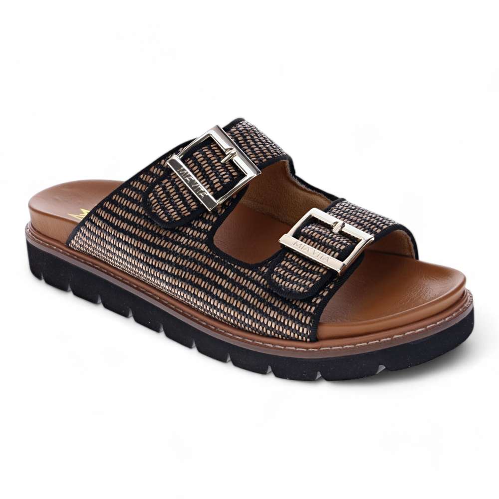 Daisy Slide - Black Raffia