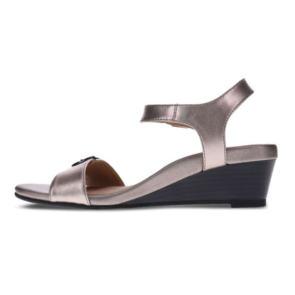 Nadia Wedge Sandal - Pewter