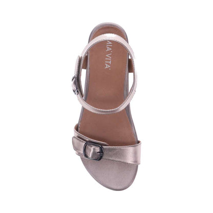 Nadia Wedge Sandal - Pewter