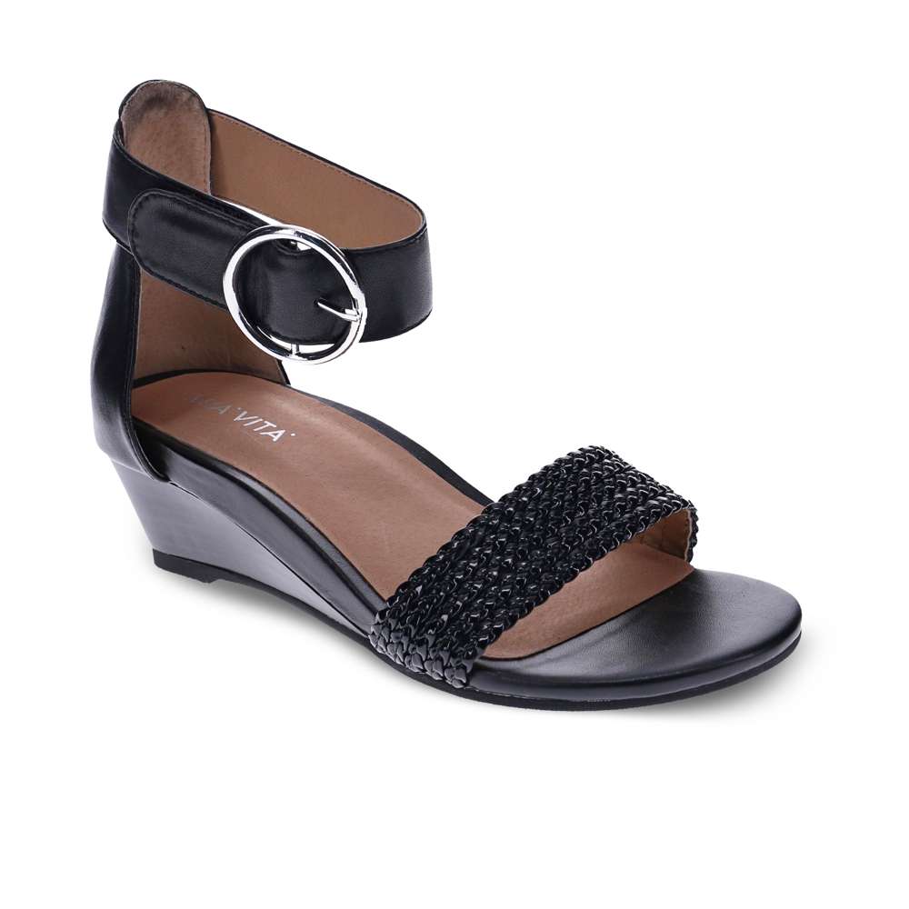 Nasia Wedge Sandal - Black