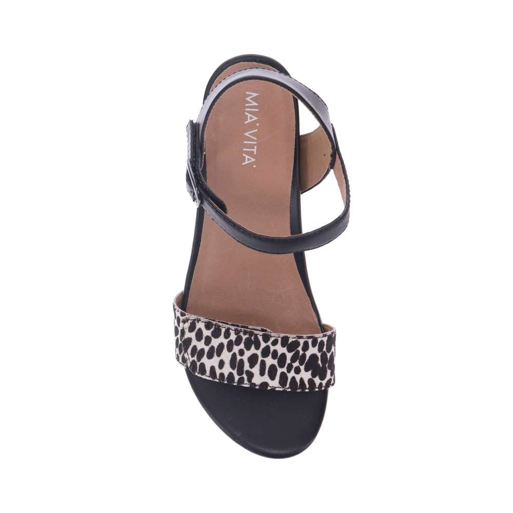 Nelly Wedge Sandal - Black Ocelot