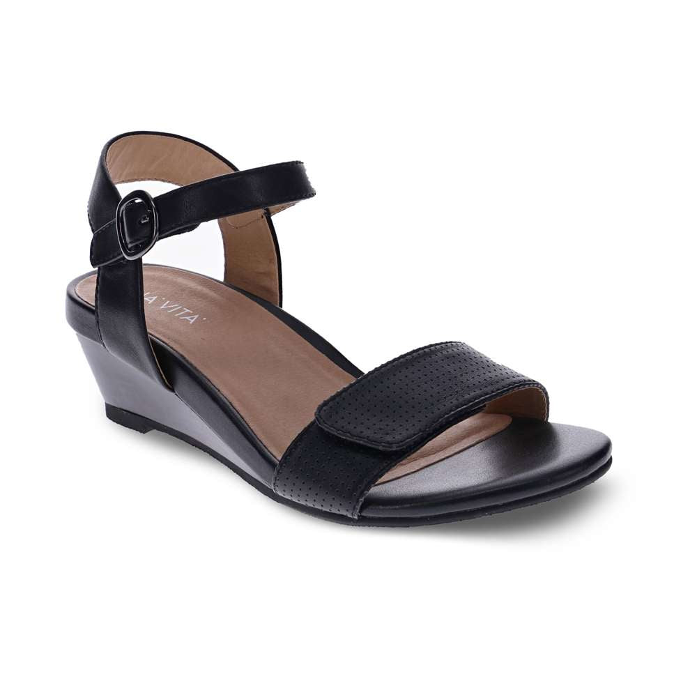 Nelly Wedge Sandal - Black