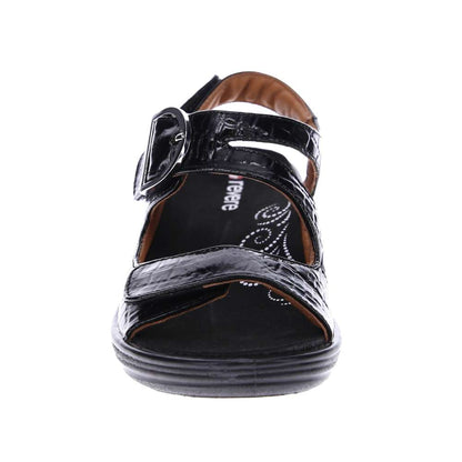 Barcelona Back Strap Sandal - Black Croc