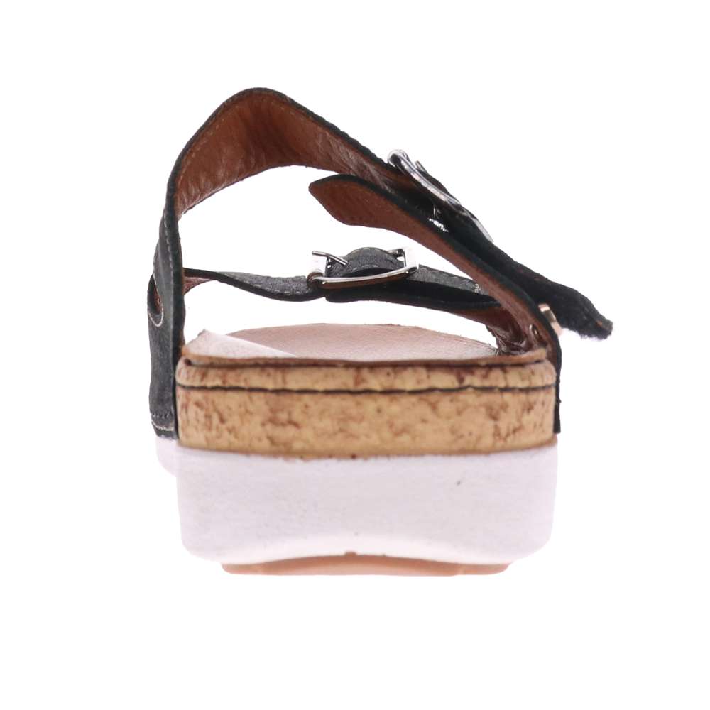 Brighton Slide Sandal - Black Linen