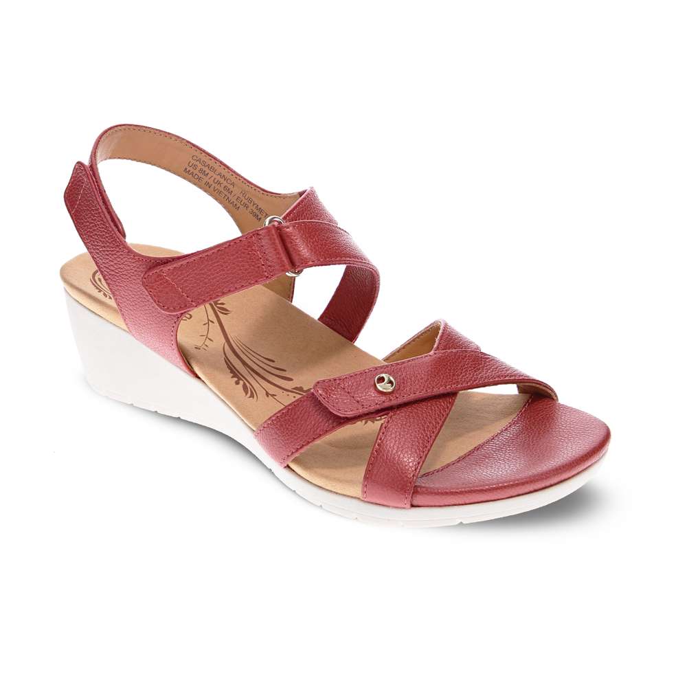 Casablanca Wedge - Ruby Metallic