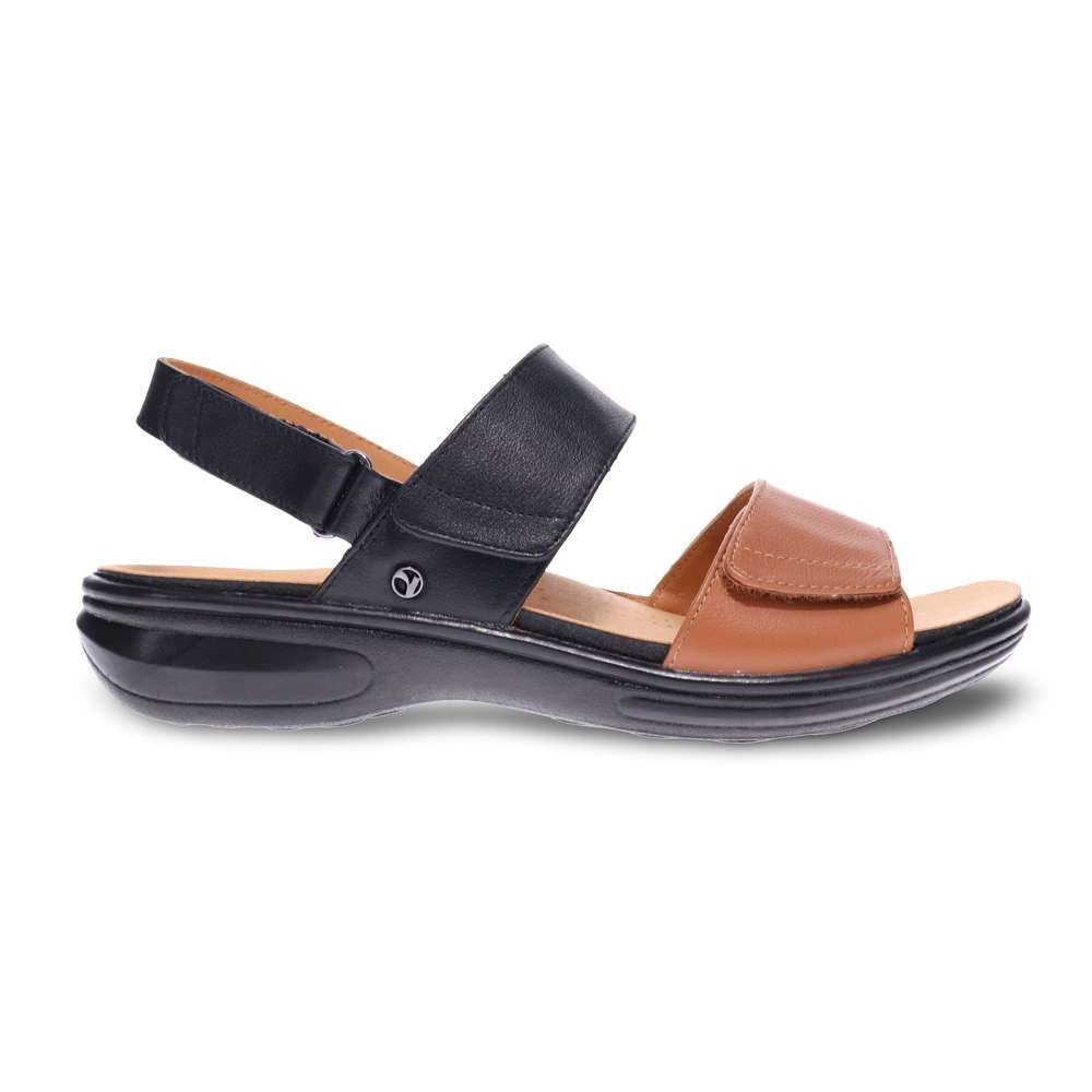 Como Adjustable Sandal - Black/Tan