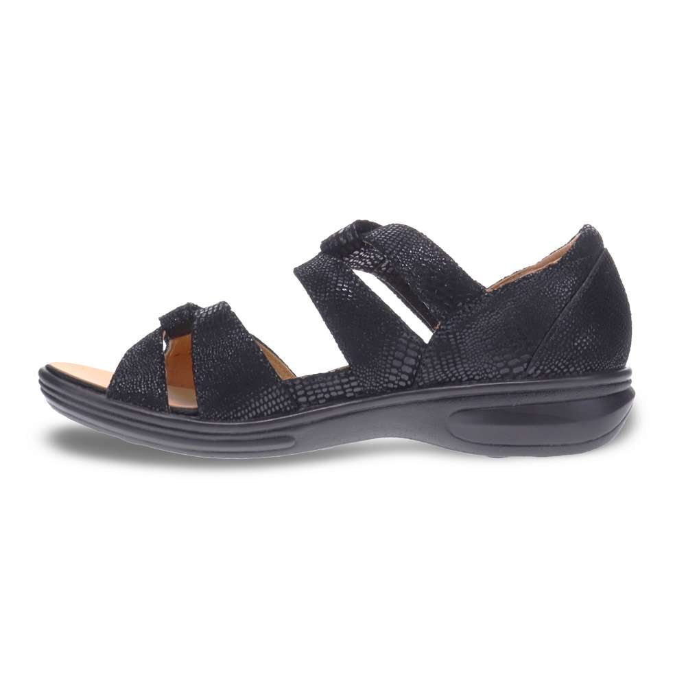 Geneva Sandal - Black Lizard