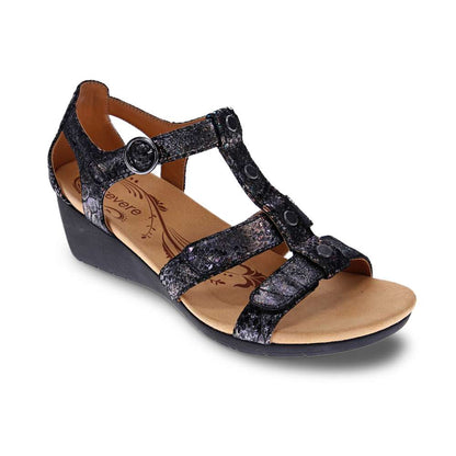 Nassau Wedge - Black Metallic Python