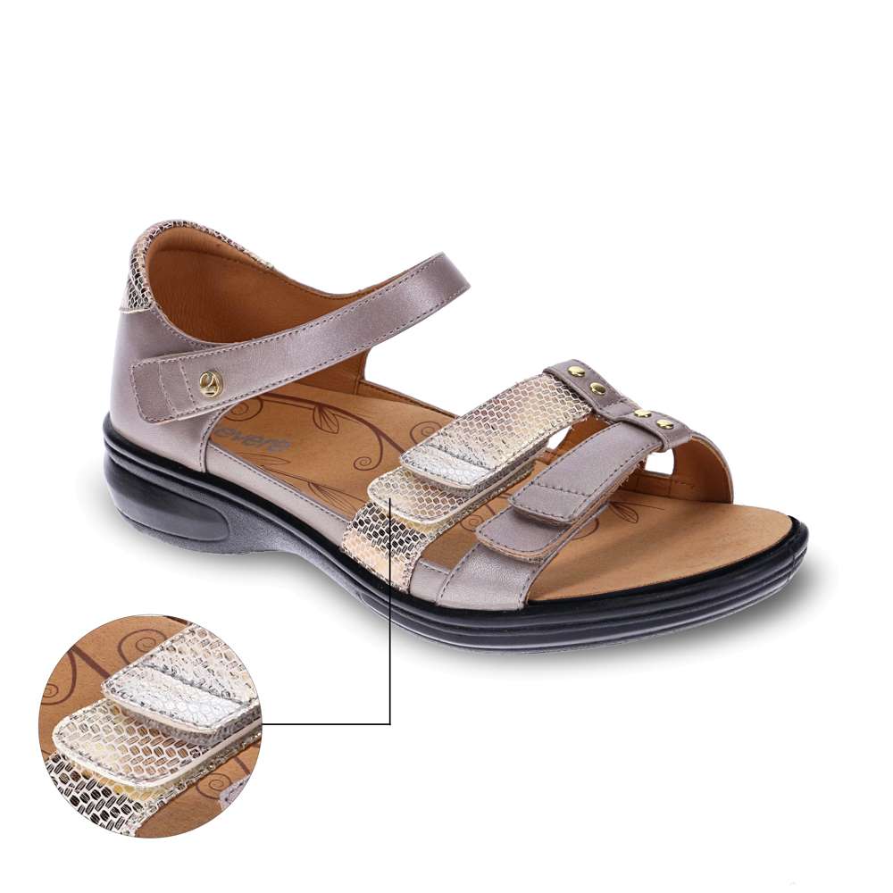 Negara Sandal - Champagne/Metallic Interest