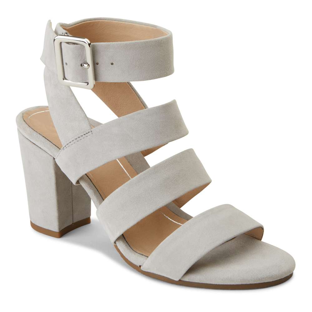 Blaire Heeled Sandal - Light Grey