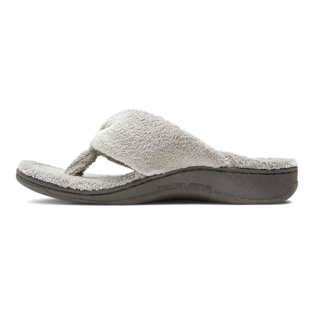 Gracie Toe Post Slipper - Light Grey