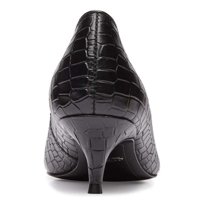 Josie Kitten Heel - Black Croc