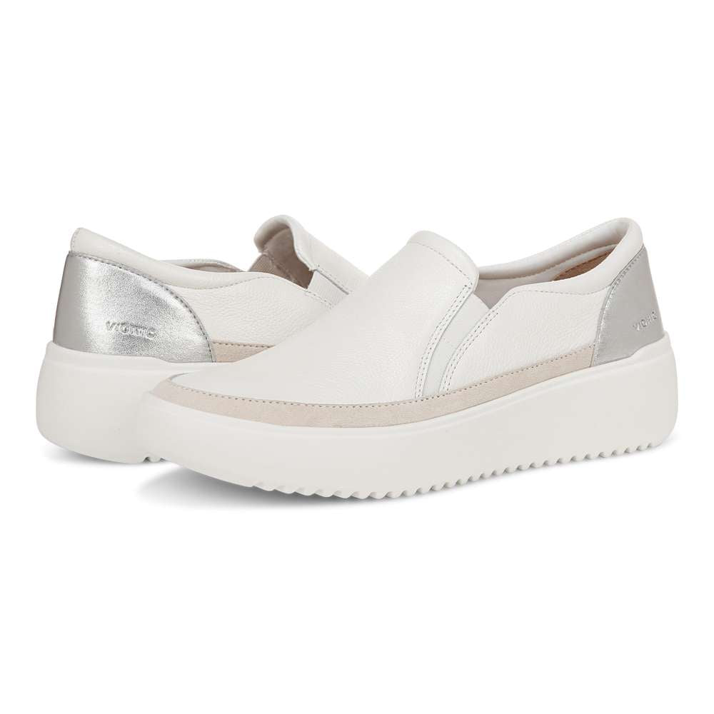 Kearny Platform Slip-On Sneaker - White Leather