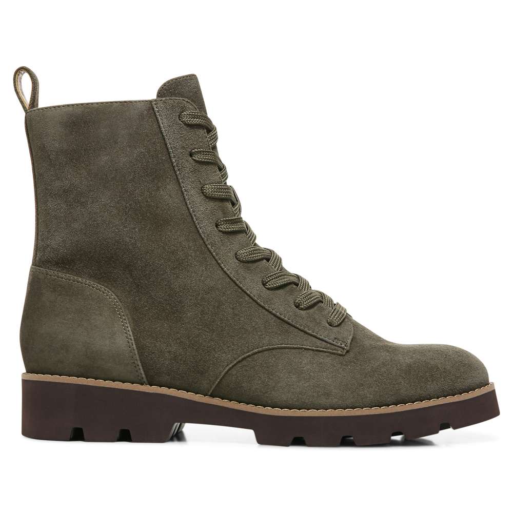 Lani Lace-Up Boot - Olive Suede