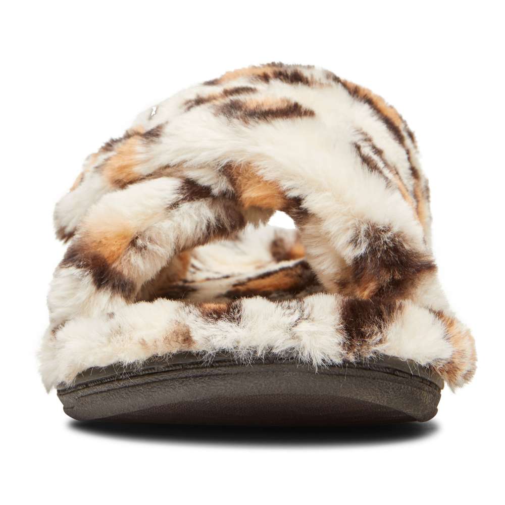Relax Plush Slipper - Cream Leopard