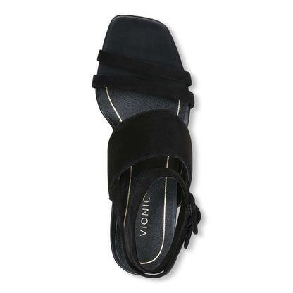 Yasmin Heeled Sandal - Black Suede