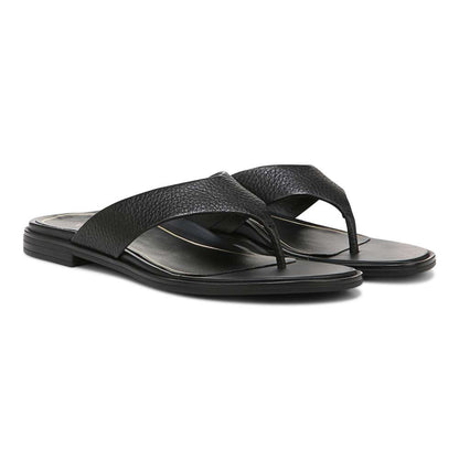 Agave Toe Post Sandal - Black Leather