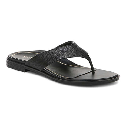 Agave Toe Post Sandal - Black Leather