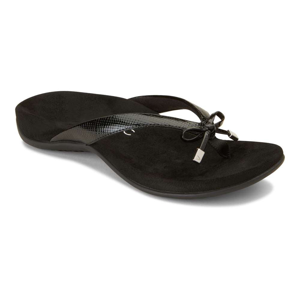Bella Toe Post Sandal - Black Lizard