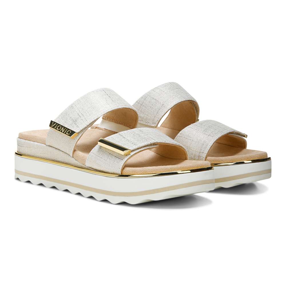 Brandie Flatform Slide Sandal - Marshmallow Linen