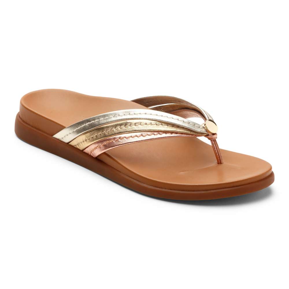 Catalina Toe Post Sandal - Mixed Metallic