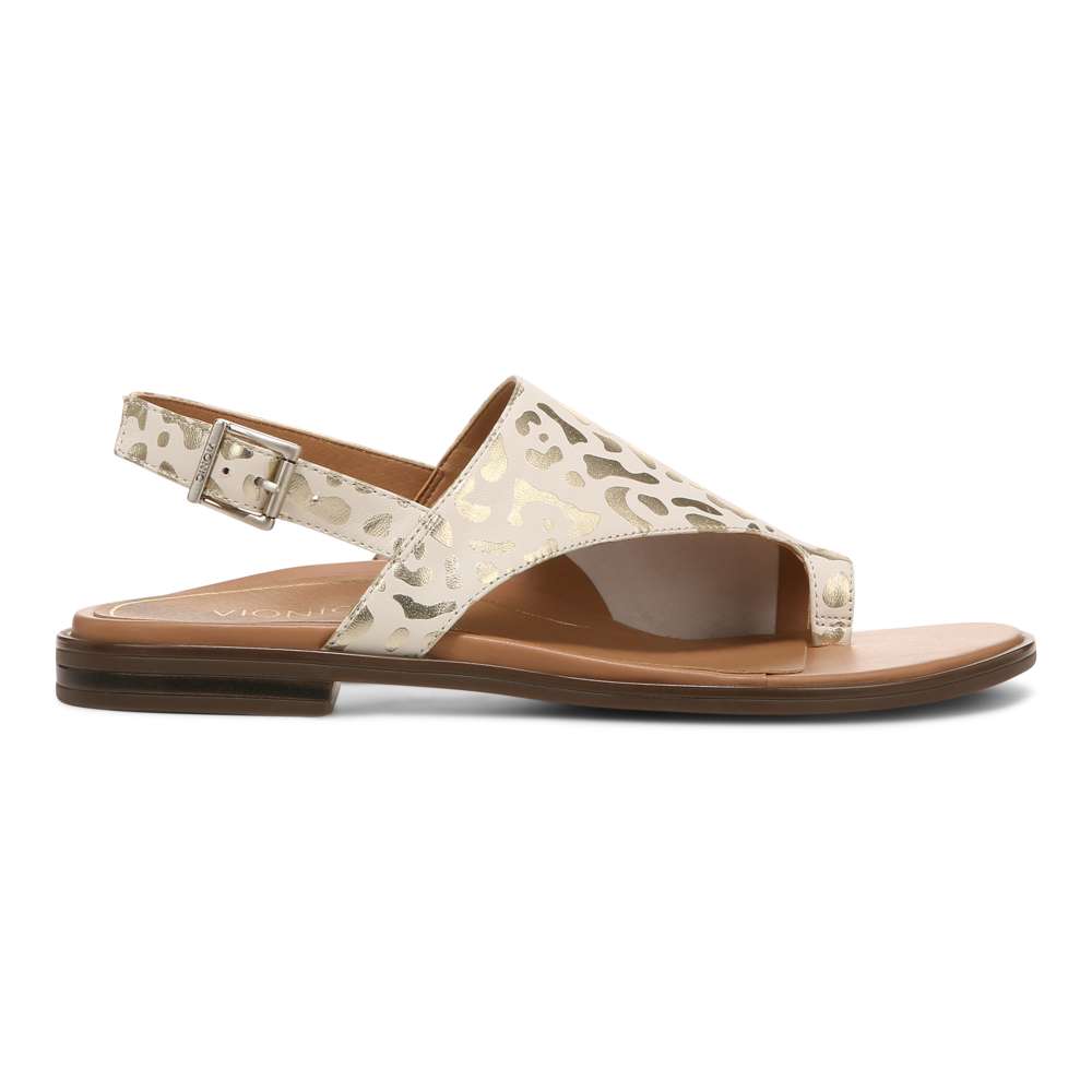 Ella Sandal - White Leopard